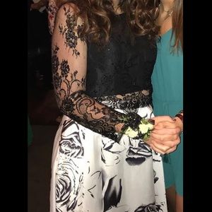 2 piece long formal dress